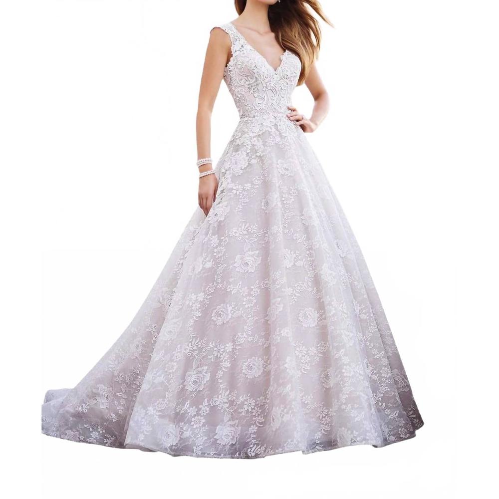 NEW MARTIN THORNBURG v-neck wedding gown in ivory